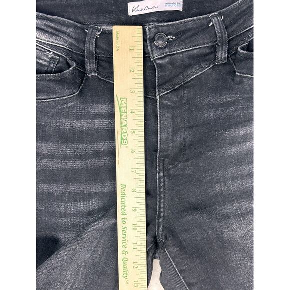 KanCan Boot Cut Raw Hem Women's Size 29/31 Black jeans high rise 90's - Picture 5 of 11